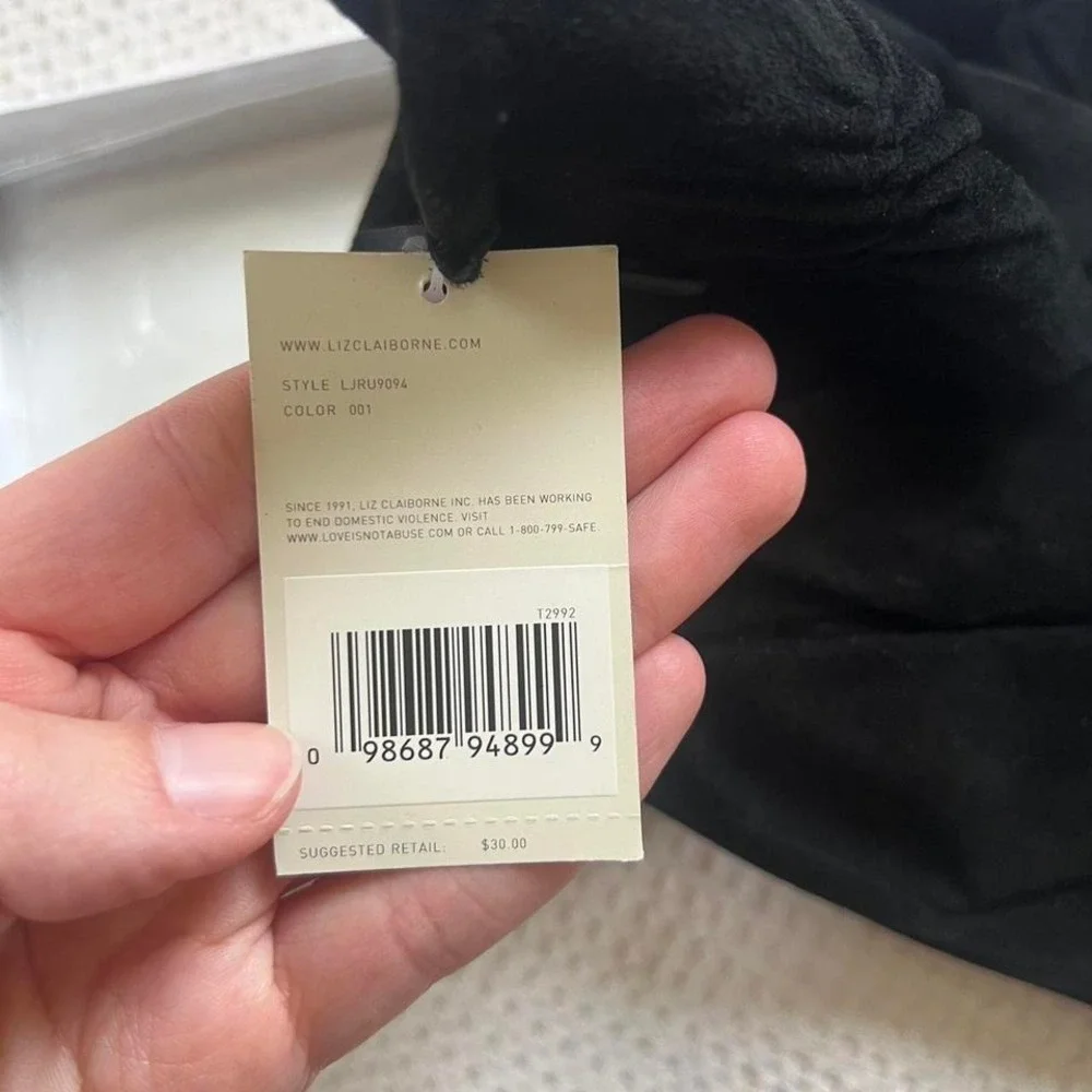 Liz Claiborne Women's Black Suede Leather Gloves